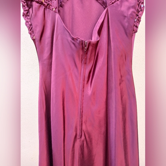 Blondie & Me Evening Ball Gown Deep Cherry Red sequin by Linda Bernell Size 11 J - Picture 7 of 9